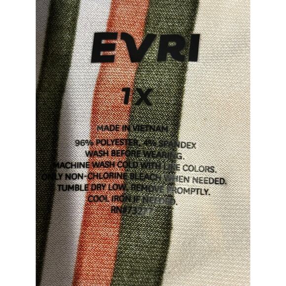 EVRI Striped Gathered-Front Midi Dress 1X V neck career travel party - Picture 9 of 9